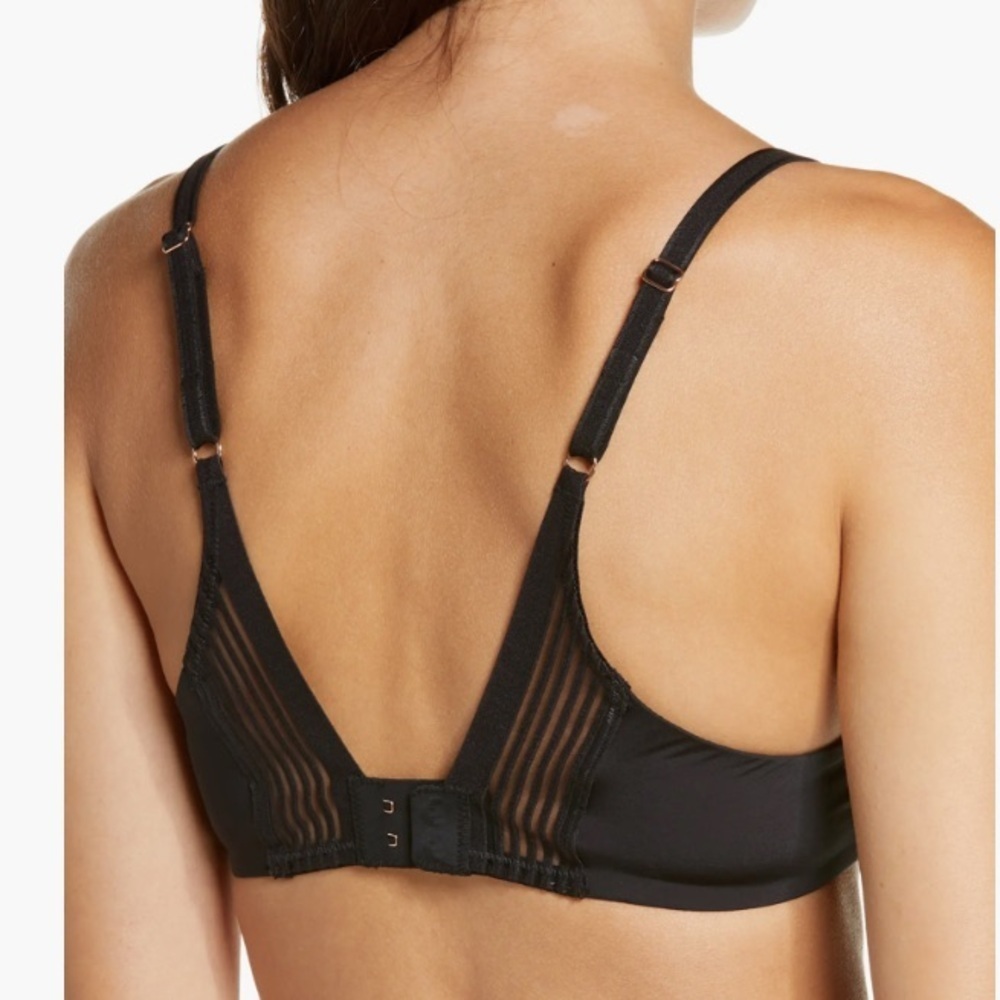 Le Mystere New T Shirt Bra Back Smoother Underwire Second Skin Black Size 32F - Picture 3 of 13